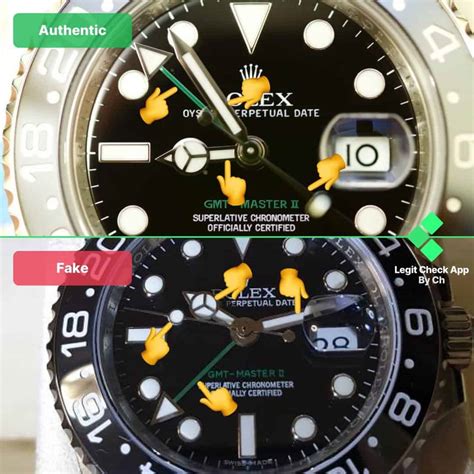 fake vs real rolex gmt|false rolex markings.